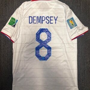 #8 DEMPSEY USA 2014 World Cup Home Jersey | Size Medium | World Cup Badges